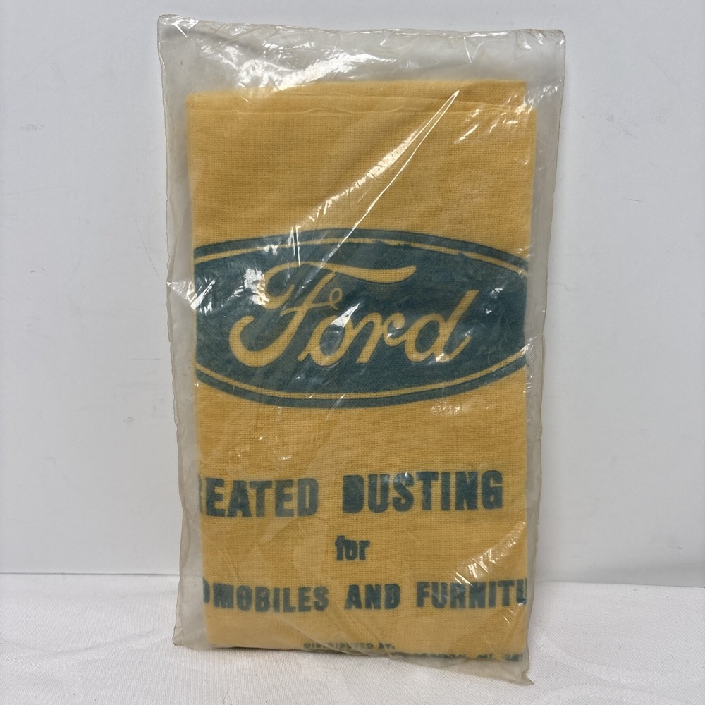 Vtg Ford Motor Co. Treated Printed Logo Dusting Cloth Rare New Unopened Rare